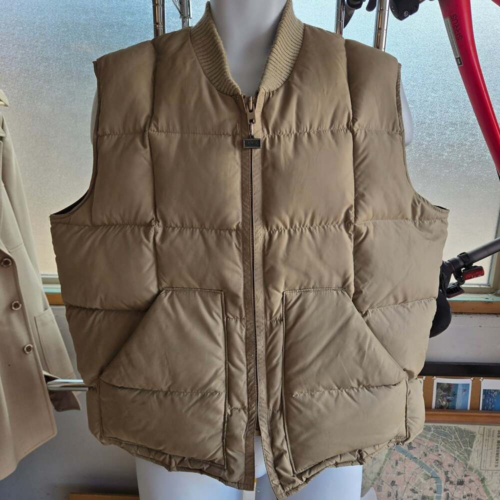Walls Blizzard Pruf Down Vest XL Tan Quilted Puffer